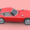 Red Classic Sports Car With Sleek Body Design And Silver Alloy Wheels
