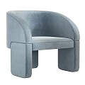 Light Blue Velvet Accent Chair with Rounded Arms and Square Legs Modern Design