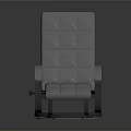 Modern Gray Padded Recliner Chair With Matching Ottoman And Curved Arms