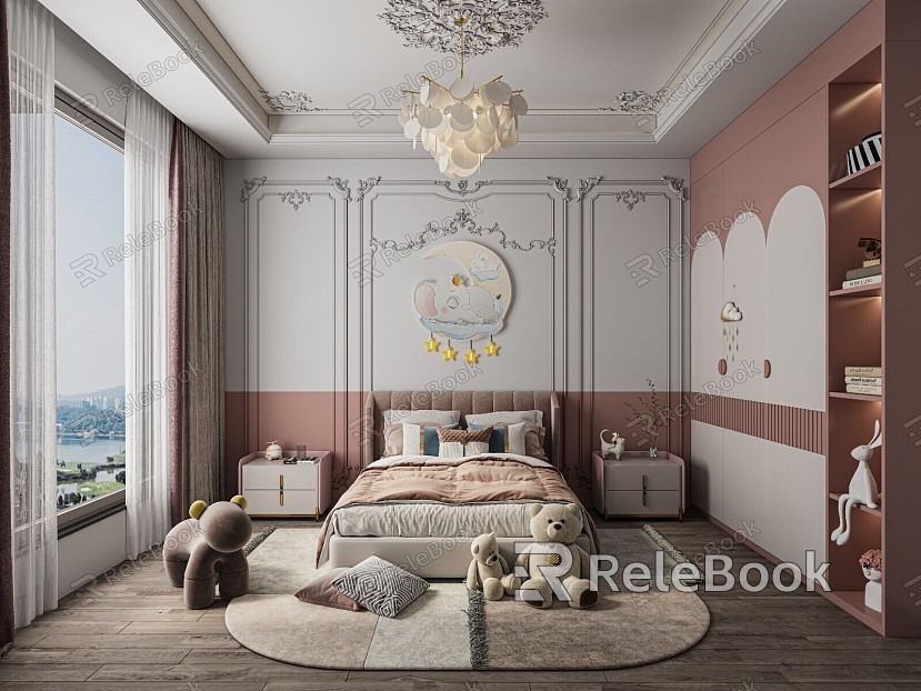 French Children's Room Home Bedroom Bedroom Daughter Room model