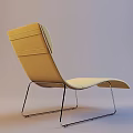Sleek Modern Lounge Chair Design With Light Upholstery And Curved Metal Frame