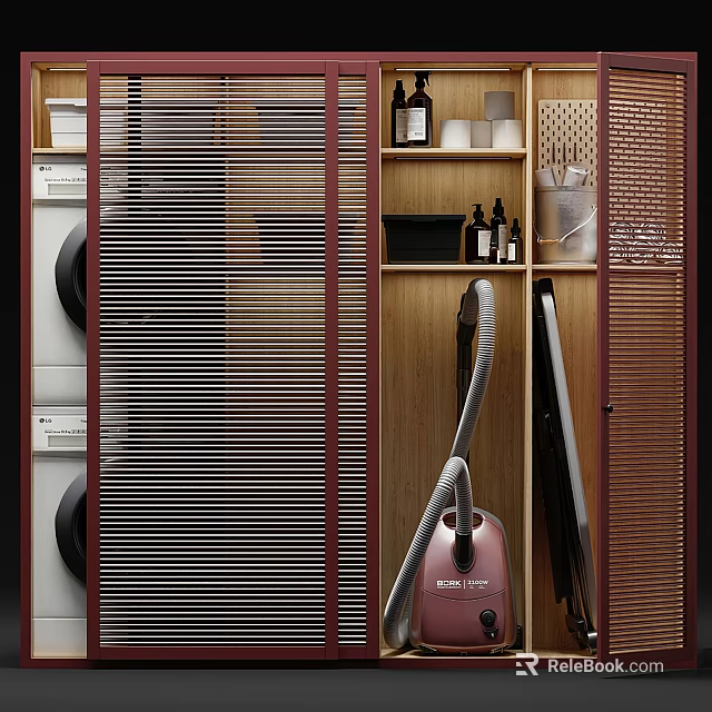 Modern Wooden Bathroom Cabinet Rack With Open Shelves For Toiletries And Towels 3d model 