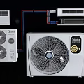 Modern air conditioner external air conditioner main machine and external machine 3d model