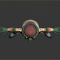 Game and Movie Character Female Elf 3D Model With Green Headdress Armor Outfit Gloves Boots