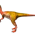 Vibrant Orange Yellow Spotted Dinosaur With Standing Posture And Side View 3d model