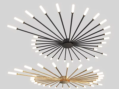Modern Starburst Design Decorative Ceiling Lights With Black And Gold Finish 3d model