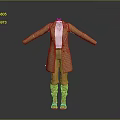 Woman Wearing Beige Trench Coat White Shirt Brown Pants And Red Boots