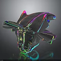 Futuristic Cosmic Spacecraft Design With Neon Accents And Advanced Structural Features