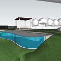 Outdoor acrylic swimming pool 3d model