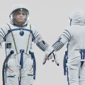 A Man Wearing Astronaut Spacesuit Front And Back View Design 3d model