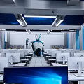 Modern Classroom Computer Classroom Computer Desk 3d model
