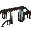 Heavy Duty Industrial Equipment With Large Metal Pipes And Steel Support Frames