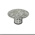Modern Round Dining Table With Marble Pattern Top And Black White Lattice Base 3d model