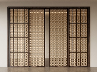 Quiet style sliding door 3d model