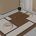 Tea Table and Chair Combination Stool Tea Table 3d model