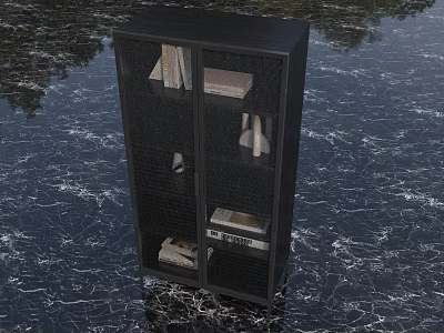 Modern Wardrobe Interior Design With Glass Doors And Metal Frame Storage Shelves 3d model
