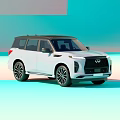White Infiniti SUV with Black Roof Modern Exterior and Black Alloy Wheels