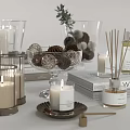 Elegant Decorative Ornament Set With Candles Vases And Fragrance For Home Decoration