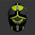 Tactical Weapon Helmet with Modern Black Yellow Design and Protective Visor 3d model