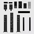 Headphones and Speakers Home Audio Setup With Floor Standing Bookshelf Soundbar and Subwoofer