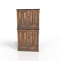 Traditional Wooden Cabinet With Double Doors And Two Tier Storage Design