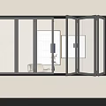 Folding window sliding window decorative hanging picture 3d model