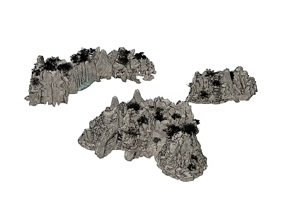 Modern rockery rockery waterfall 3d model