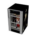 Mini Fridge with Transparent Glass Door for Beverages Storage Black and Silver Design