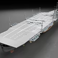Aircraft Carrier Naval Vessel With Long Flight Deck And Carrier Based Aircraft