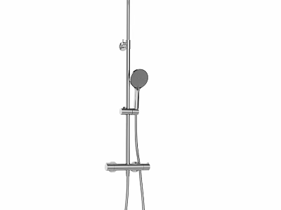 Modern Shower Sauna System With Handheld Fixed Showerheads Adjustable Rail And Control Knob 3d model
