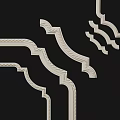 Decorative White Lines With Various Curved Shapes And Ornate Designs On Black Background