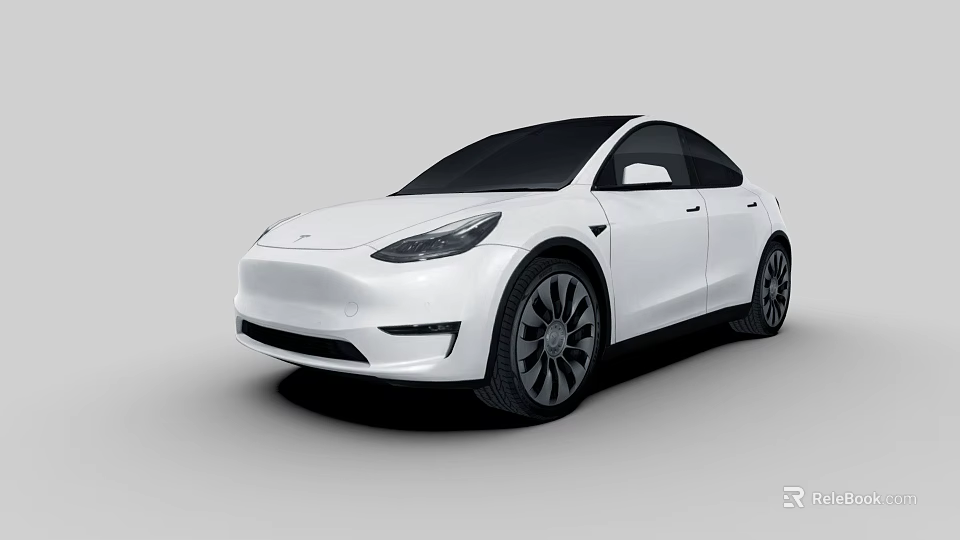 Sleek White Tesla Sedan With Black Windows And Modern Alloy Wheels Exterior Design 3d model 