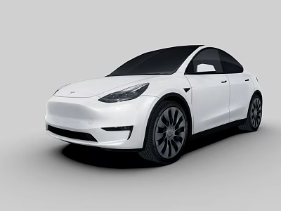 Sleek White Tesla Sedan With Black Windows And Modern Alloy Wheels Exterior Design 3d model