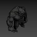 Muscular Game Movie Character With Stone Like Skin And Skull Head Design