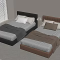 Double bed 3d model