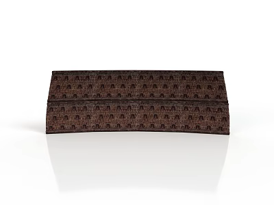 Brown Patterned Architectural Structure With Symmetrical Rectangular Layered Smooth Surface Design 3d model
