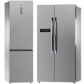 Modern Refrigerators And Freezers With Stainless Steel Finish And Double Door Design