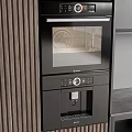Modern Built in BOSCH Kitchen Appliances With Oven And Coffee Machine