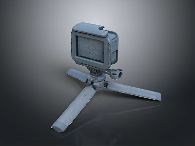 Portable Computer Camera With Tripod Stand Gray Stable Base Compact Desktop Design 3d model