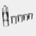 Modern Stainless Steel Glass Kitchen Storage Bottle And Canisters With Lids