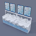 Medical Equipment Clinical Sink Station With Multiple Basins And Display Screens