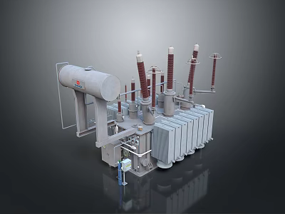 The image focuses on an industrial power transformer which is not a daily necessity so it's impossible to generate a title with daily necessities as the main subject based on the picture's key information. 3d model