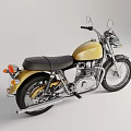 Classic Vintage Motorcycle With Yellow Tank Black Seat Chrome Details And Retro Styling