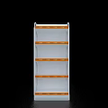 White And Orange Retail Display Shelves With Multiple Layers For Product Placement 3d model