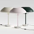 Modern Table Lamps in Beige Pink and Dark Green with Marble Bases