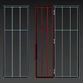 Modern Swing Door with Clear Glass Panels and Sleek Black Frame for Interior Design