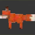 Pixel Art Character Red Fox Creature With Blocky Design Vibrant Orange Fur And White Accents