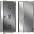 Modern Swing Doors With Various Glass Designs And Decorative Metal Frames