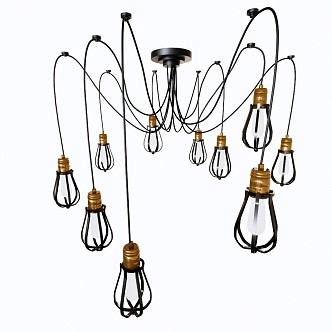 Industrial LOFT chandelier 3d model