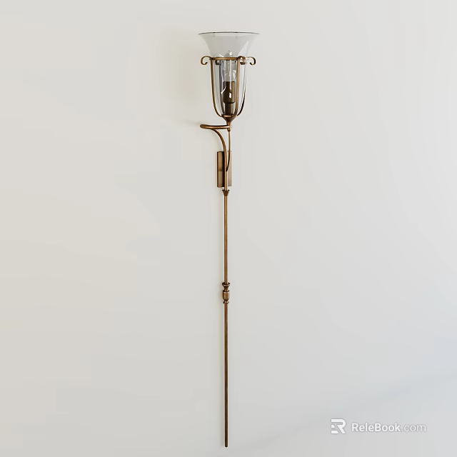 Unique shaped Wall Lamp With Metal Frame And Glass Shade For Indoor Decoration 3d model 